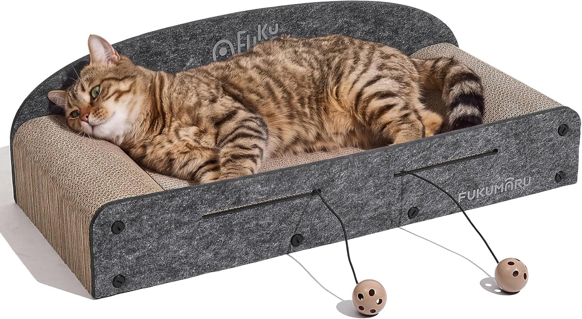 FUKUMARU Large Cat Scratcher Bed - Grey