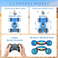 Fosgoit Gesture Sensing RC Stunt Car - Blue-black - image 4