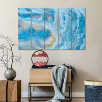 GEKETY 3D moving sand art picture in a round glass frame with layered blue sand - view 32