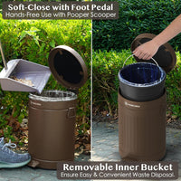 Dog Poop Trash Can Outside Odor Control, Waterproof - Espresso-Walnut Brown 1-Pack - image 4