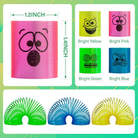 Cocurb mini spring party favors, 36 plastic springs in 4 bright colors with face expressions - view 3