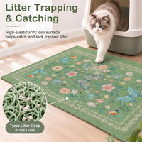 24"x15" Cat Litter Mat Non-Slip Washable Litter Box Mat – Daily Care for Cats - Dark spring green / 33X22in - image 2
