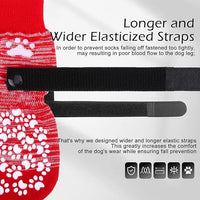 EXPAWLORER Anti Slip Dog Socks to Prevent Licking Paws, Dog Shoes for Hot Pavement, Dog Booties for Small Medium Large Senior Dogs, Traction Control Dog Boots & Paw Protectors for Hardwood Floors-Red