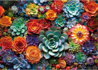 1000 Pieces Puzzle for Adults - Succulent Flower