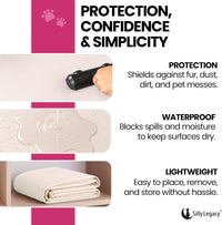 Thin Reversible Waterproof Protective Bed Cover, for Pets - King 96 x 100 inch / Beige - image 4