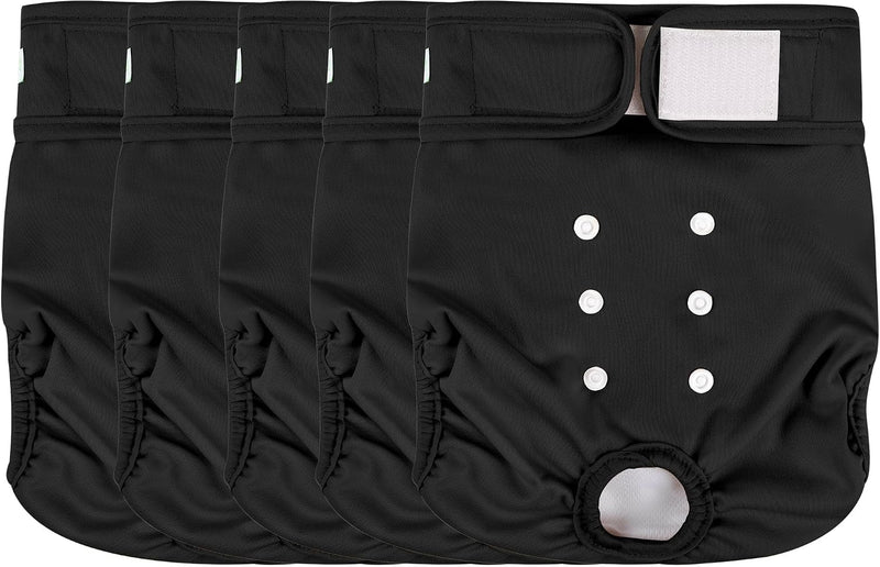 wegreeco 5 Pack Female Dog Diapers - Black / XX-Large / 5