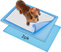 Dog Pee Pad Holder Tray Fits for 30” x 23” Pee Pads - 30 x 23 Inches - 2 Pack / Blue