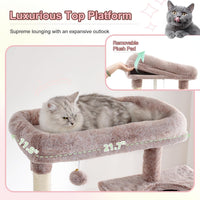 Heybly Cat Tree, 76-Inch Tall Heavy Duty Cat Tower for Big Cats HCT039G – Essentials for Cats - Rosy Brown / 76.8 inch - image 3