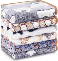 6 Pcs Guinea Pig Bedding Cage Liners Small Animal Flannel Blankets Sleep Mat Absorbent Reusable Pet Pee Bedding Pad Cover for Dog Cat Hamster Ferret Chinchilla Rabbit Hedgehog (30 x 42 Inch, Multi)