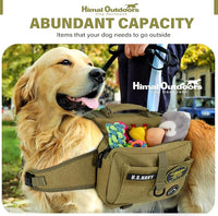 Himal Outdoors Dog Backpack & Saddle Bag, Tactical Hiking Backpack for Large Dogs with Side Pockets & Adjustable Strap