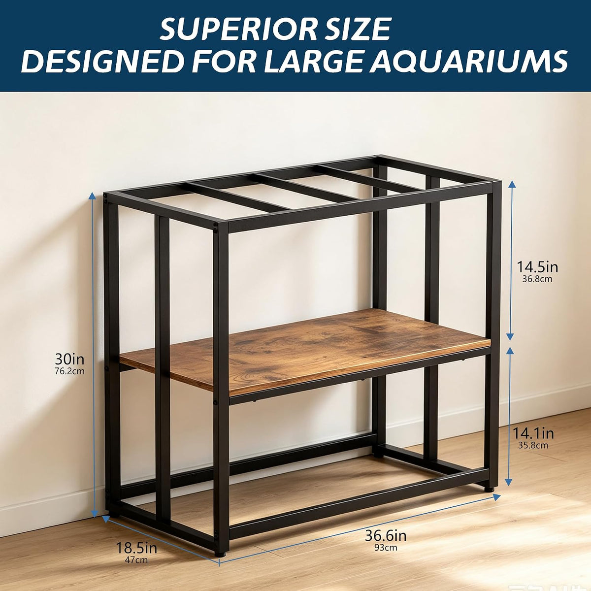 40 Gallon Metal Fish Tank Stand - Brown / 40 Gallon - image 3