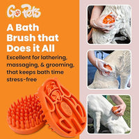 GoPets Curry Comb Bath Brush for Cleaning & Grooming, Silicone Shampoo Scrubber for Shedding & Massage, Rubber Dog Wash & Grooming Brush, Pet Bath Supplies for Long & Short Hair Dogs & Cats