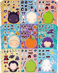 Halloween Stickers for Kids, 24 DIY Face Sheets - Halloween Cute