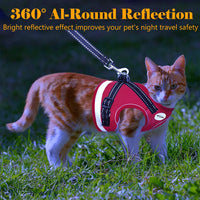 Cat Harness and Leash Set - Red / XS (Chest: 6" - 8") - image 2