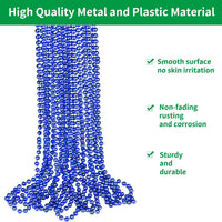 ZZYFGH 12 PCS Bead Necklace, 33'' Mardi Gras Beaded Necklaces – Fun for Kids & Family - Blue - image 3