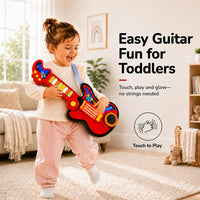 Toddler Guitar Toy, Kids Guitar and Piano with Lullaby Projector - Red - image 3