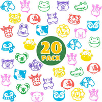 DMIGHT 20 piece self-inking safari animal stamps for kids in bright colors - view 3