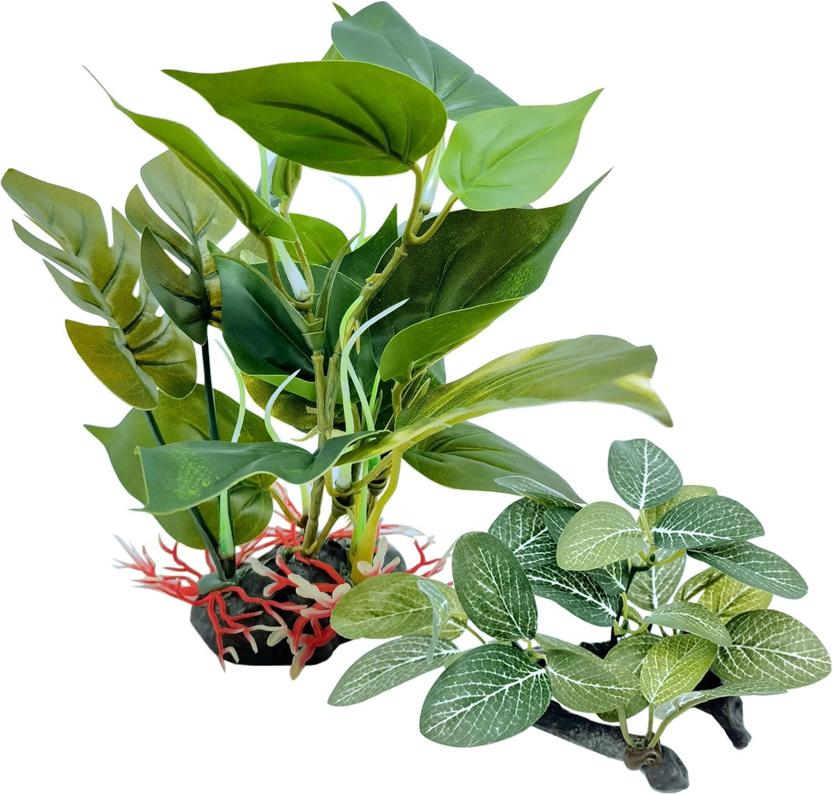 M2cbridge Artificial Fish Tank Plants Aquarium Plant Aquatic Water - 2pcs (Tall and Short)