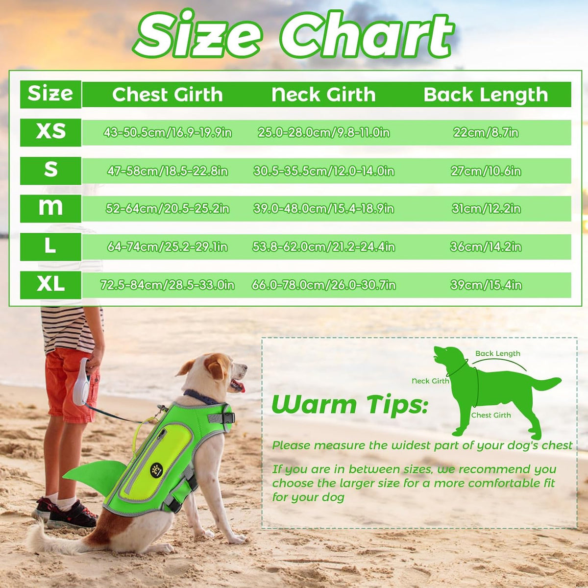 Dog Life Vests for Boating and Swimming, Dog Life Jacket – Essentials for Dogs - LightGreen / Small - image 2