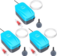Pawfly Aquarium 15-40 GPH Compact Air Pump Quiet Oxygen Aerator Pump - 3-20 Gallon (Pack of 3) / Basic