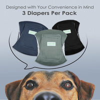 Wegreeco Washable Male Dog Belly Band - Small / Blue, Green, Black - image 2
