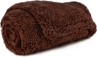 PetAmi Fluffy Sherpa Waterproof Dog Blanket for Small Pet Cat - Brown / Small (24x32)