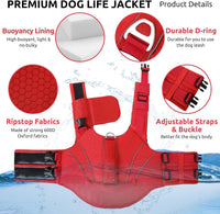 Queenmore Dog Life Jacket with Front Float - X-Large / Red - image 3