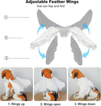 Funny Pet Reindeer Moose Costumes for Dog - White feather wing / Size L - image 2