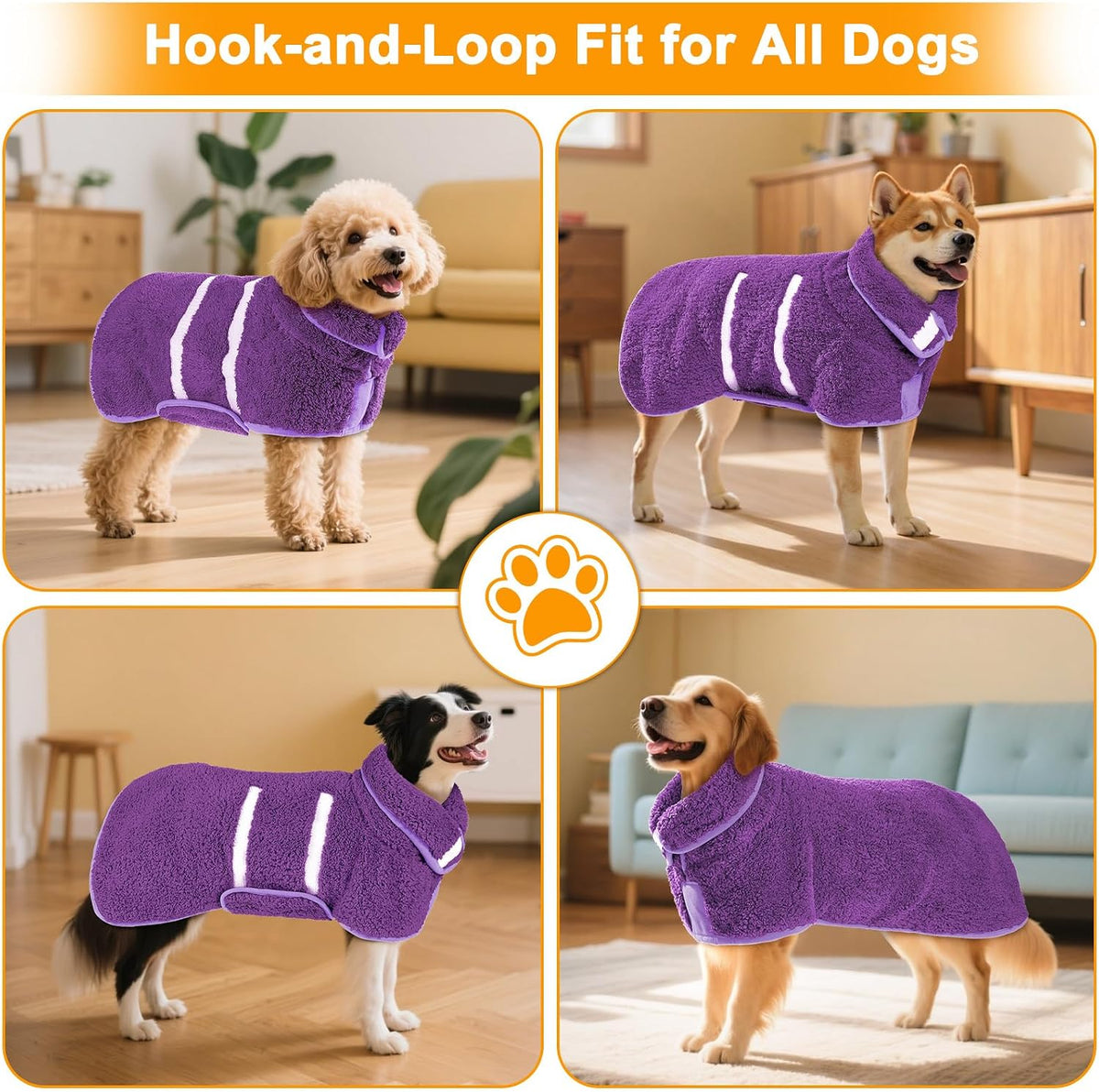 Unicorn Catcher Dog Bathrobe Super Absorbent Quick Drying Robe - XX-Large / Purple - image 3