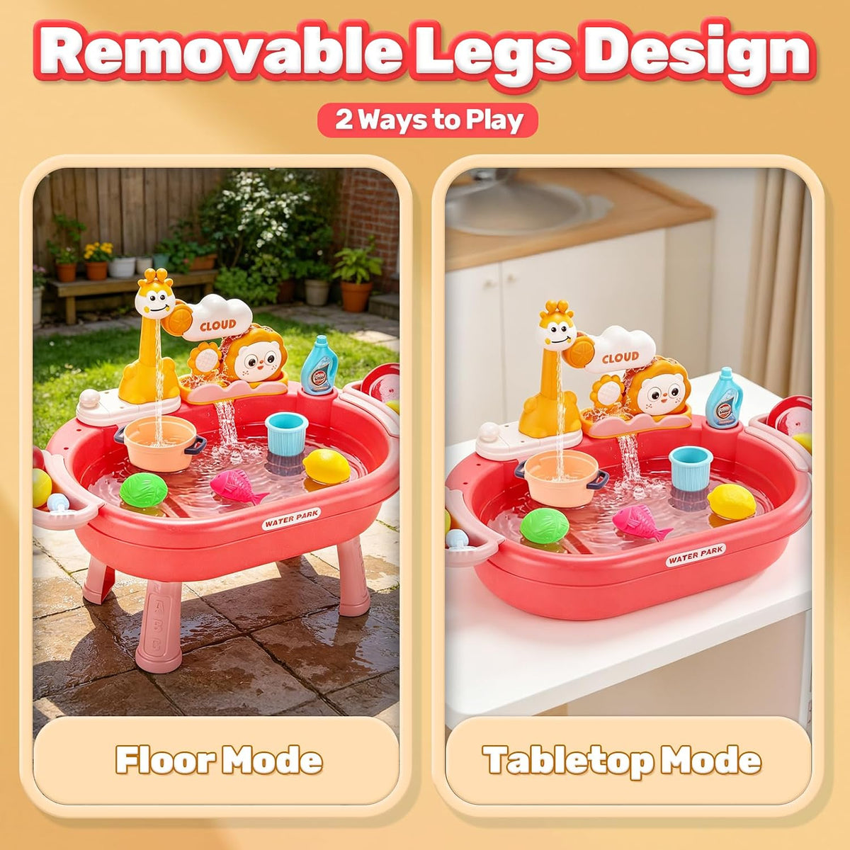 HOLYFUN Kids Kitchen Playset - Red - image 2