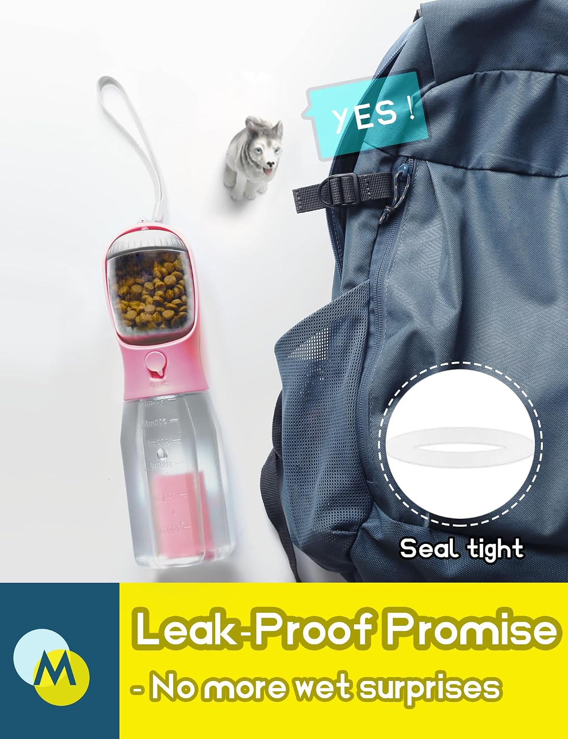 Portable Water Bottle for Small Dogs - Pink / 20oz - image 3