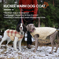 Kuoser Waterproof Dog Coat - Beige&Red / X-Small (Pack of 1) - image 3