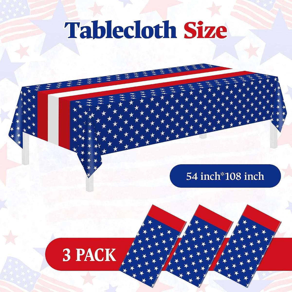 Childom 3 Pack Black and Gold Tablecloths for Events - Blue and Red - image 2