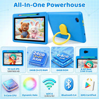 Android 16 Kids Tablet HD 10 Inch with Stylus & Case - Blue - image 3