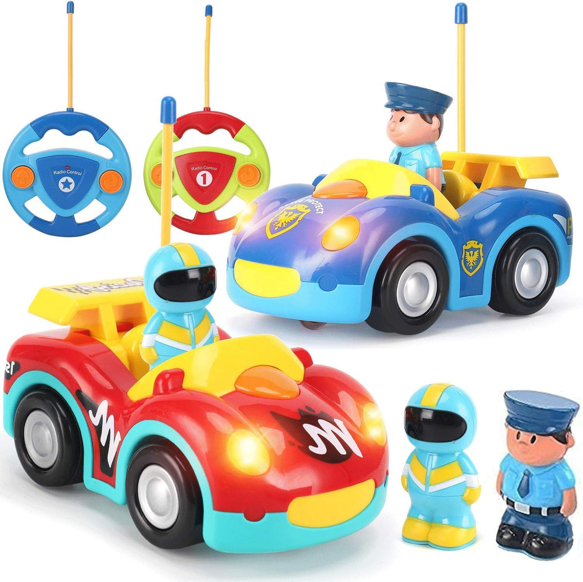 Toddler Remote Control Train - Race Car + Police Car