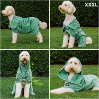 Tuff Pupper Fast Drying Dog Bath Robe - Green / XXX-Large - image 2