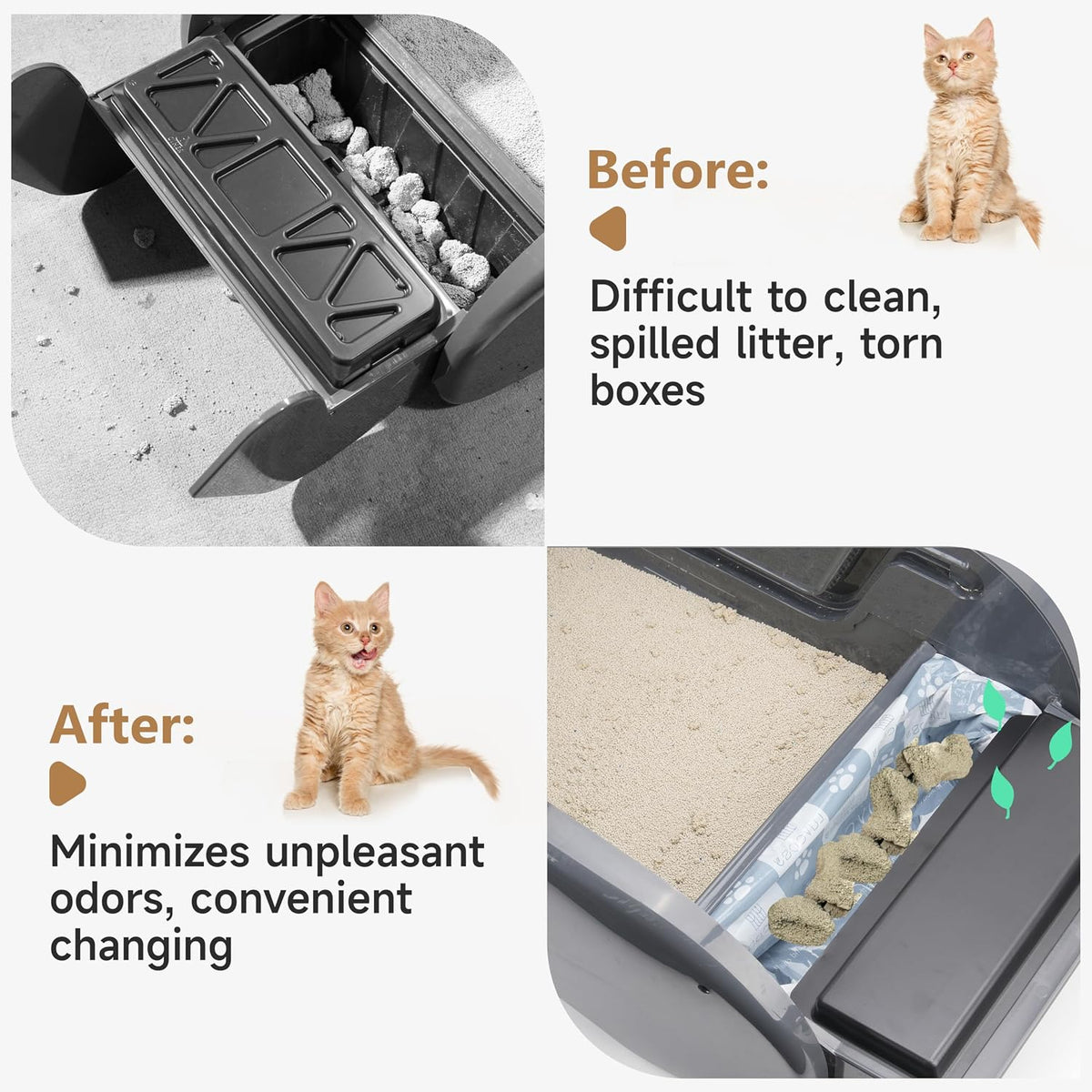 40 Litter Box Liners with a Permanent Waste Receptacle Compatible - For Nature's Miracle 2nd & Littermaid 3rd Box - image 3
