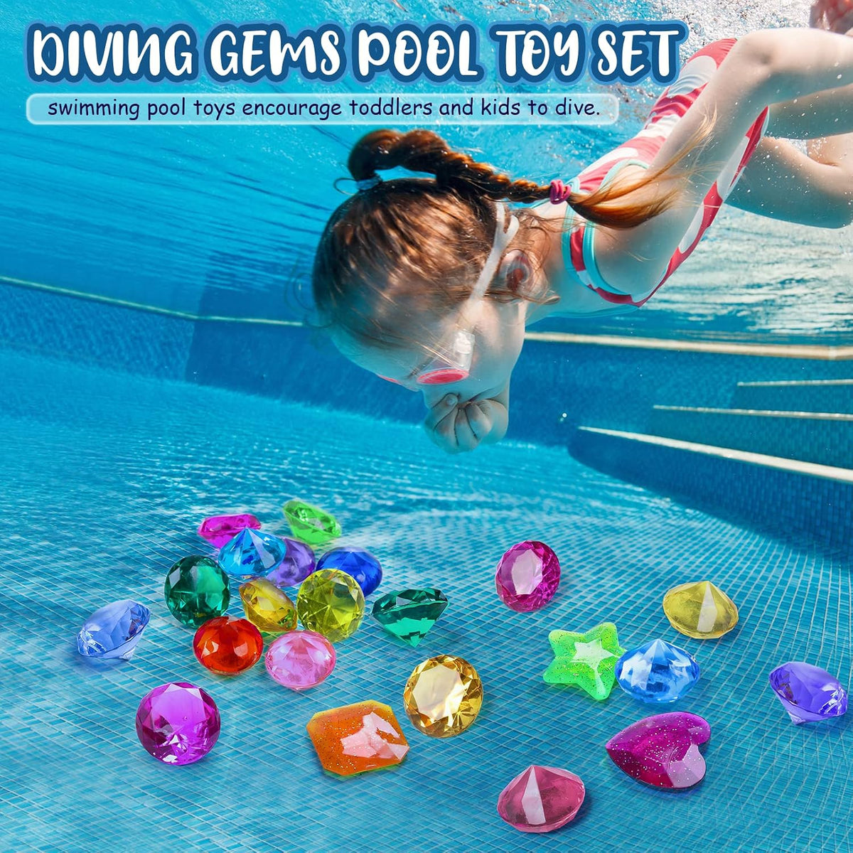 DISHIO Diving Gem Pool Toy 10PCS Big Colorful Diamond Diving Toy - 16pcs Multi-colored - image 4