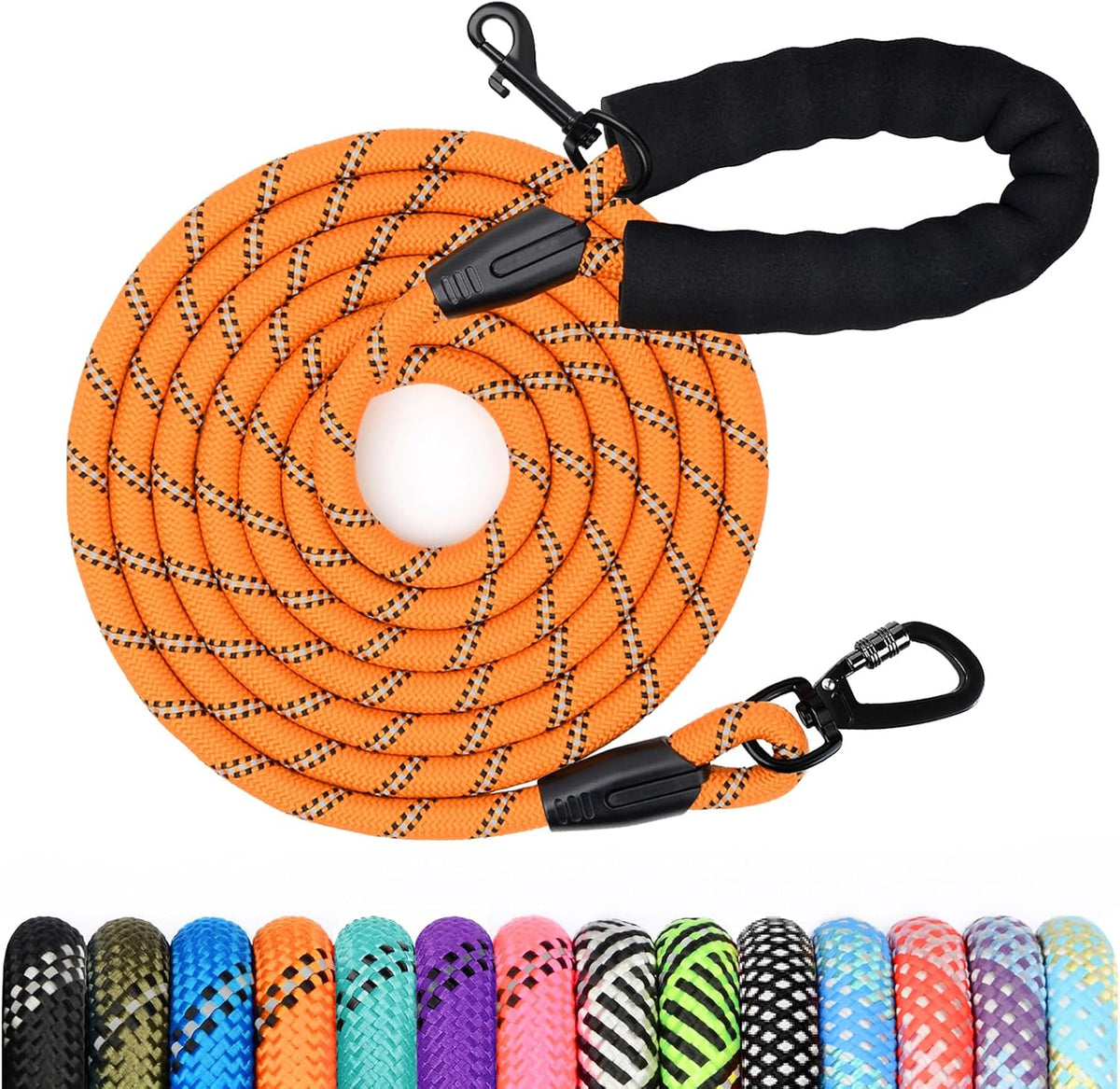 Long Leash for Dog Training 6FT/ 10FT/ 15FT/ 30FT/ 50FT/ 100FT - Orange / 30FT* 1/3"