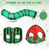 Tailtastic 3-in-1 Watermelon Cat Tunnel with Cube - image 2