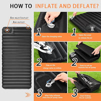 Truck Dog Seat Cover Back Seat Protector, Large Space Backseat Extender with Soft Inflatable Cushion Comfortable Dog Hammock, Waterproof Dogs Bed Rear Travel Accessories for Truck