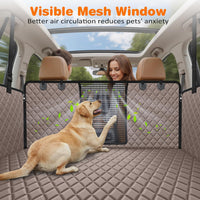 URPOWER 4 in 1 Dog Car Seat Cover for Back Seat - Khaki / X-Large - image 2