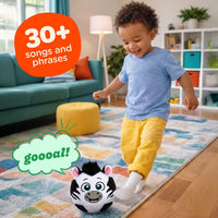 Move2Play, Hilariously Interactive Toy with Music & Sound Effects | Birthday Gift for Boy & Girl - Soccer - Zebra - image 2