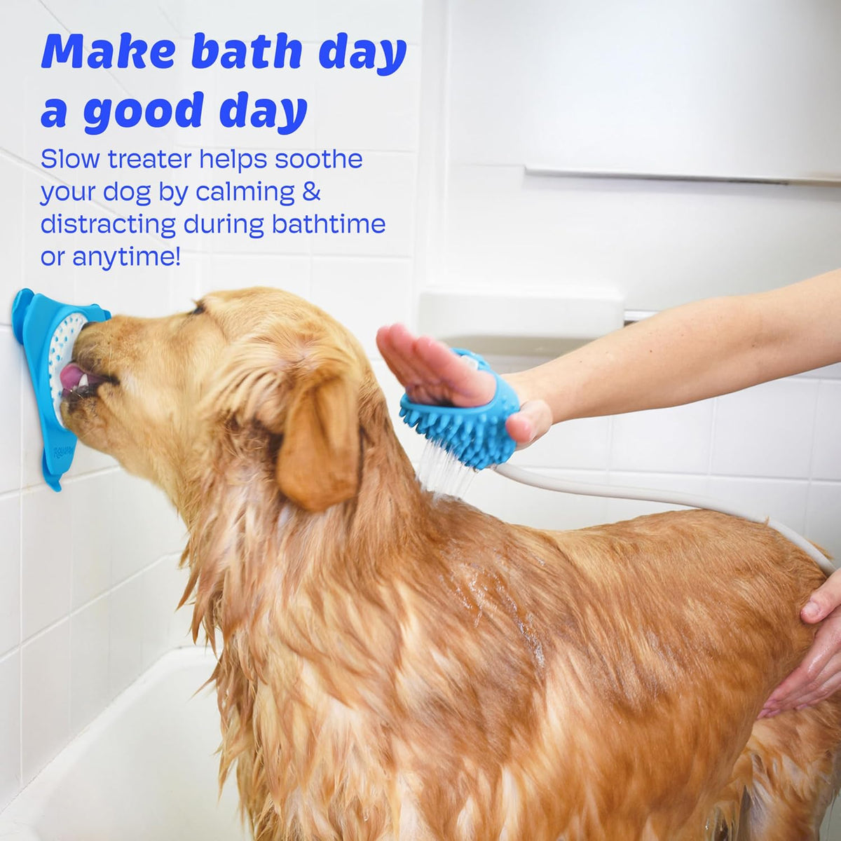 Lick Mat for Dogs with Suction Cups, XL, Blue - 2-Pack XL & Small - image 2