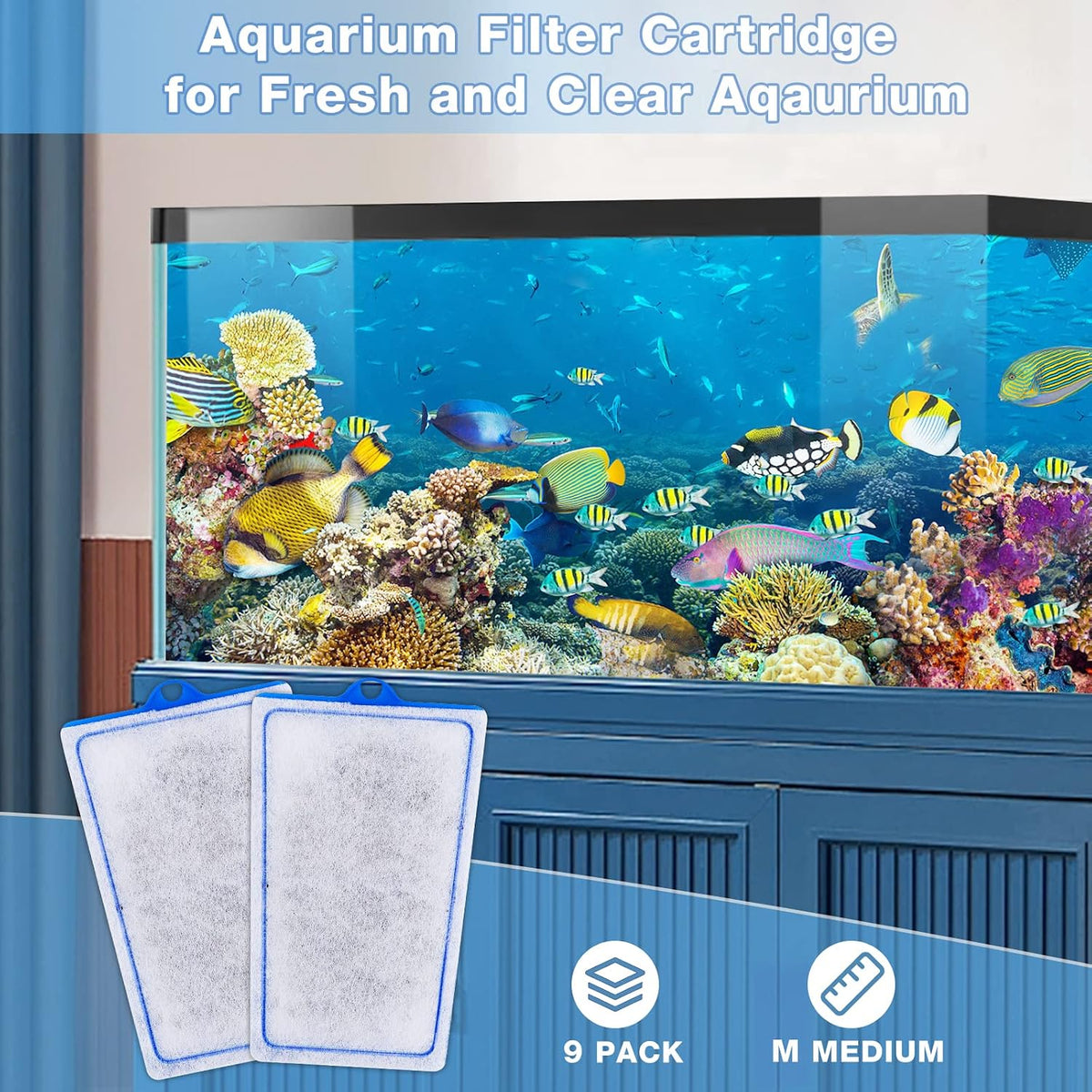 xbbwmrs 12-Pack Large Aquarium Filter Cartridges Compatible - M-9 Count - image 2