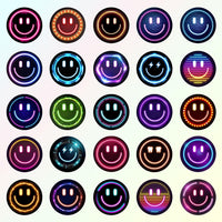50PCS Smile Face Stickers Cute Water Bottle Stickers for Kids – Fun for Kids & Family - 100pcs Smile Neon Stickers - image 4