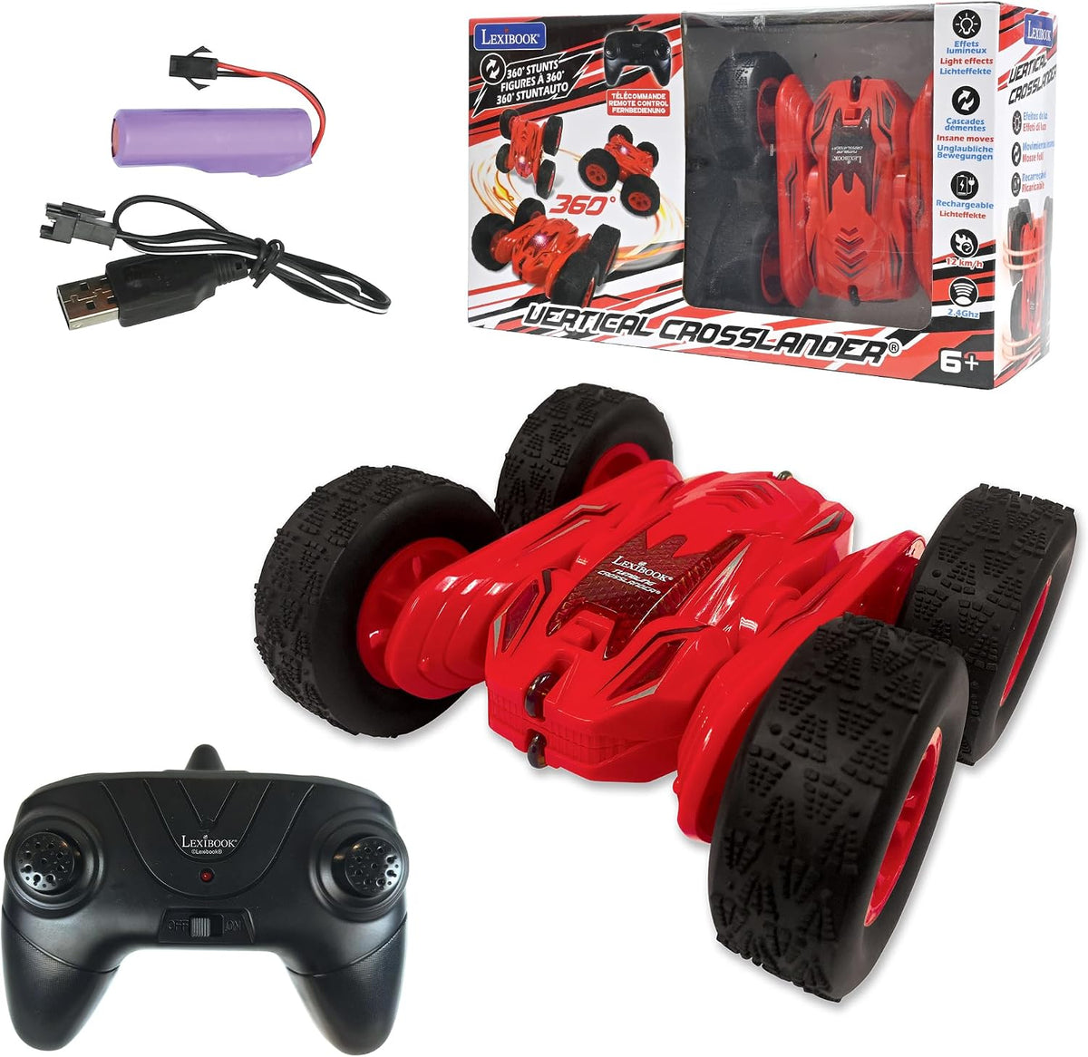 LEXiBOOK, Crosslander RC Motorcycle, RC18 – Fun for Kids & Family - Crosslander Vertical