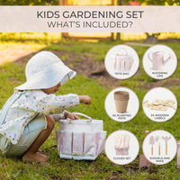 ZICOTO kids gardening set with watering can, rake, shovels, gloves, pots and tote - view 4
