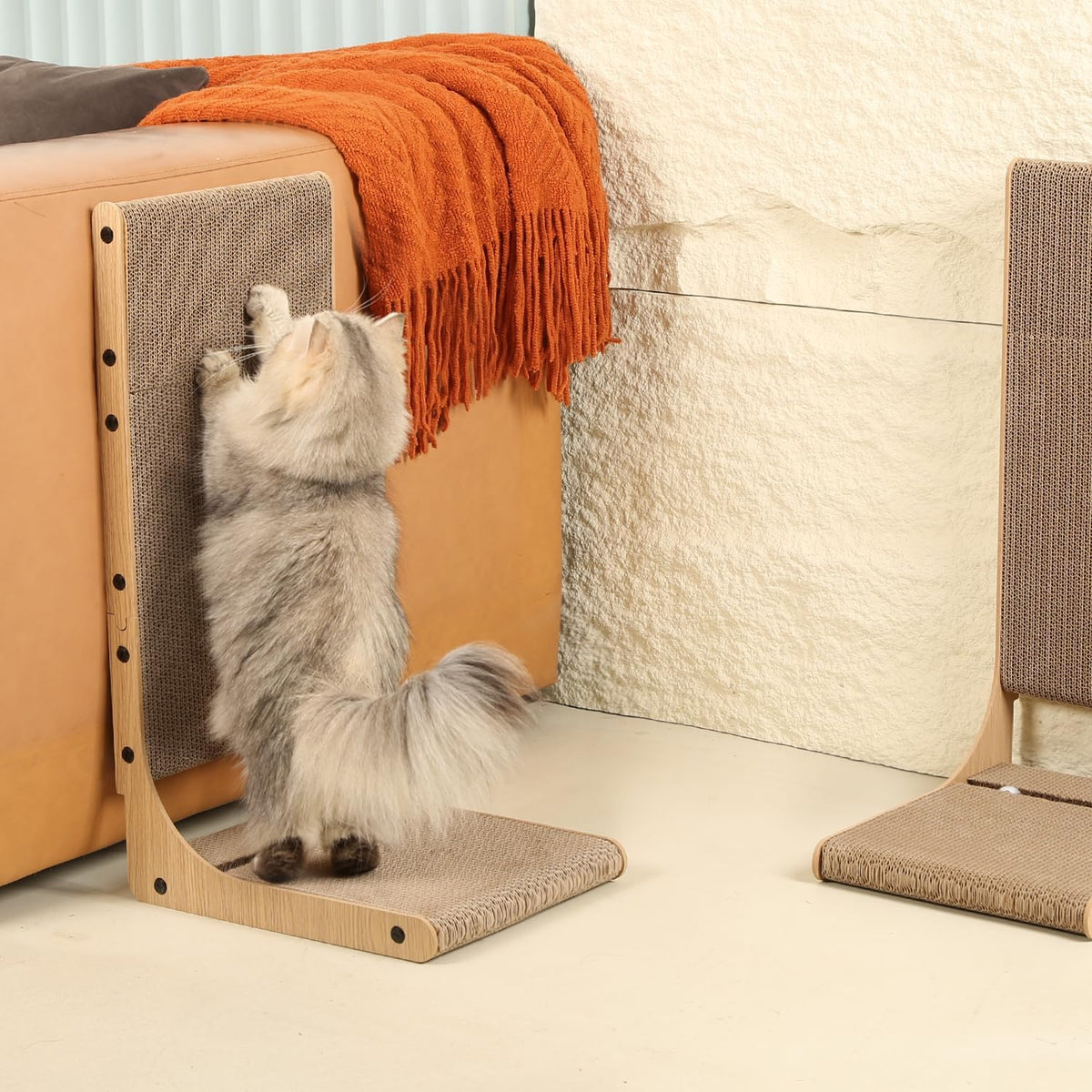 Zakkart 2-Pack L-Shaped Cat Scratching Board, Cardboard - Large 2PC (25.6'' tall) - image 3