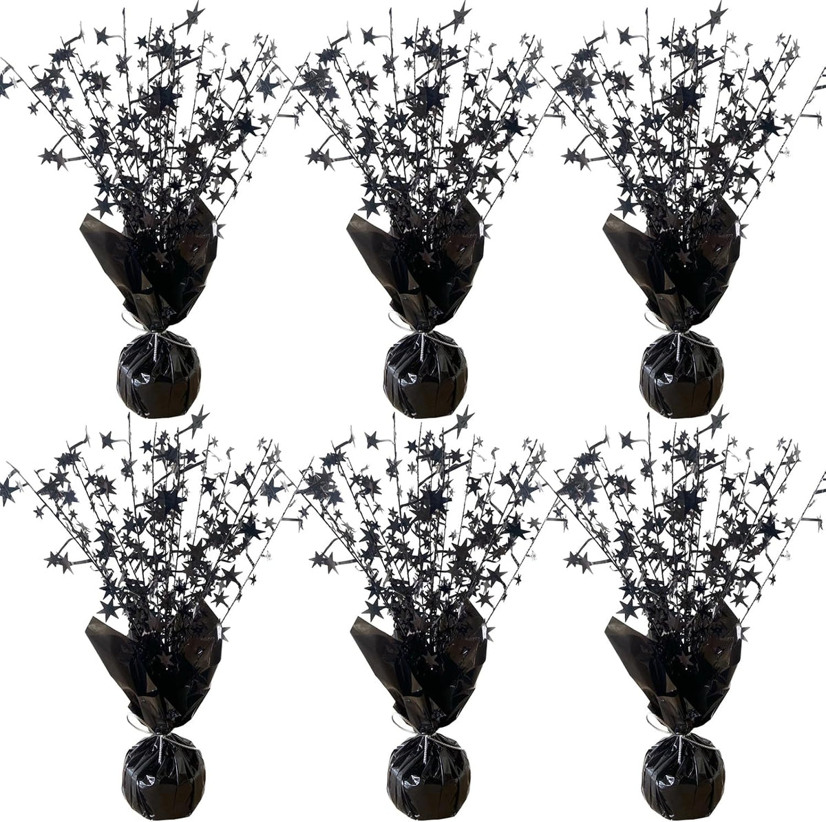 FUBININA Birthday Party Centerpieces Table Decorations Metallic Foil - Black